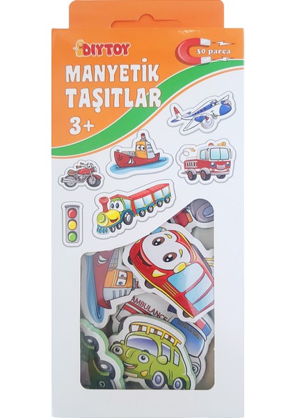 Manyetik Taşıtlar Buzdolabı Magnet Eğitici Oyuncak Seti