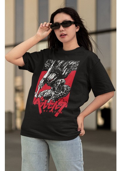 Oversize Berserk Guts V5 Tişört, Unisex Anime Baskılı T-Shirt modelleri