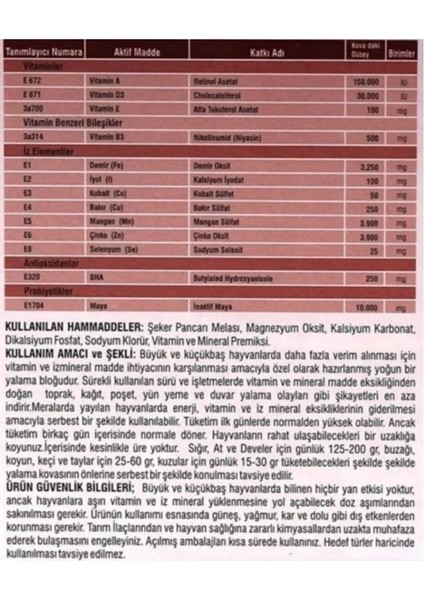 Revijel Energy Vitamin-Iz Mineral Giderici Yalama Jeli 5 - 10 - 25 kg indirimleri