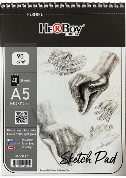 Sketchpad Spiralli Dik Bloknot A5 90 gr