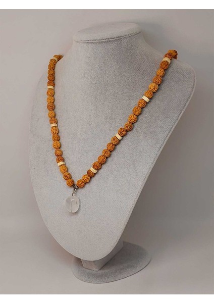 Kristal Kuvars Taşlı Rudraksha Tohum Kolye Dolama Bileklik 8mm (49716) fiyatları