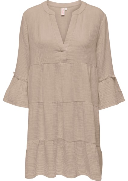 Onlthyra Organik Pamuklu Regular Fit V Yaka Mini Elbise Bayan Elbise 15267999 fırsatları