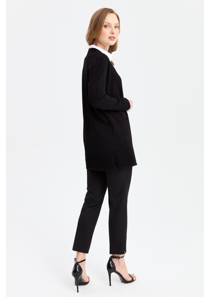 Kadın Triko Araboy Yazlık Ince Ceket Siyah indirimleri