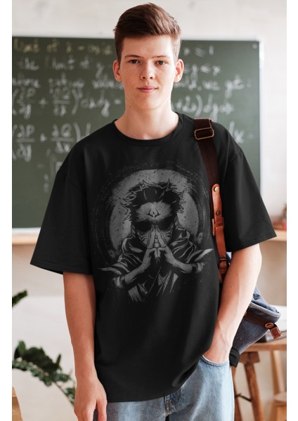 Oversize Jjk Sukuna Ryoiki Tenkai Tişört, Anime Baskılı T-Shirt