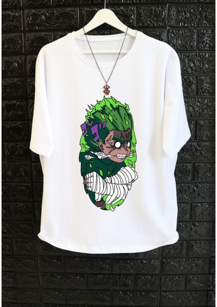 Oversize Naruto Rock Lee 1 Tişört, Unisex Anime Baskılı T-Shirt