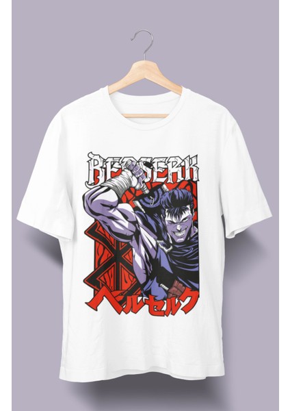 Oversize Berserk V4 Tişört,unisex Anime Baskılı T-Shirt