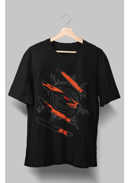 Oversize Naruto Kurama Tişört, Unisex Anime Baskılı T-Shirt