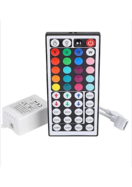 12V 5 Metre Silikonlu Rgb Şerit LED 44 Tuşlu Ir Kumanda 4A Adaptörlü IP65 Set