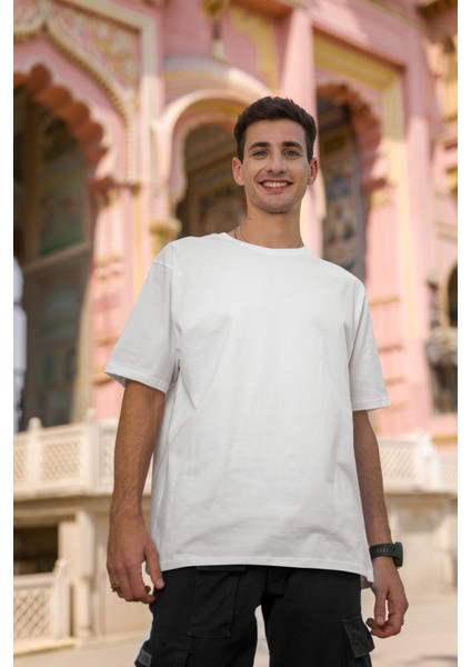 Unisex Oversize Basic Siyah-Beyaz Tişört, Geniş Kalıp Baskısız Düz T-Shirt modelleri