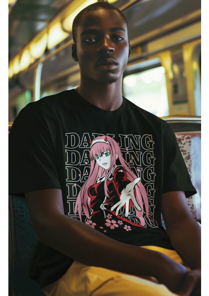 Oversize Zero Two Ex1 Tişört, Unisex Anime Baskılı T-Shirt fiyatları