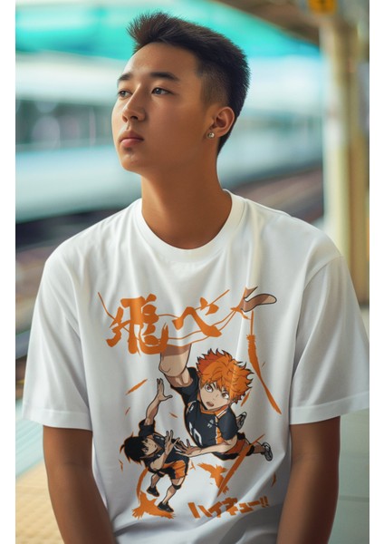 Oversize Haikyuu Tişört,unisex Anime Baskılı T-Shirt fiyatları