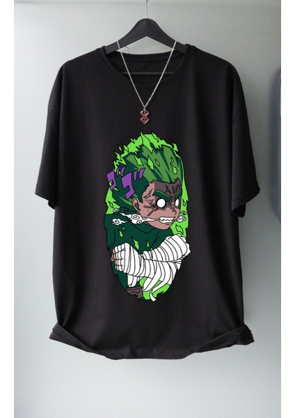Oversize Naruto Rock Lee 1 Tişört, Unisex Anime Baskılı T-Shirt