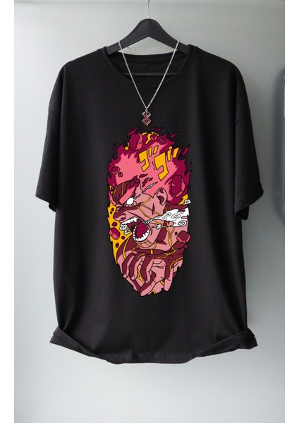 Oversize Naruto Might Guy Tişört, Unisex Anime Baskılı T-Shirt