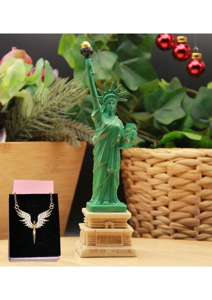 New York Özgürlük Heykeli Biblo & Kolye Hediye