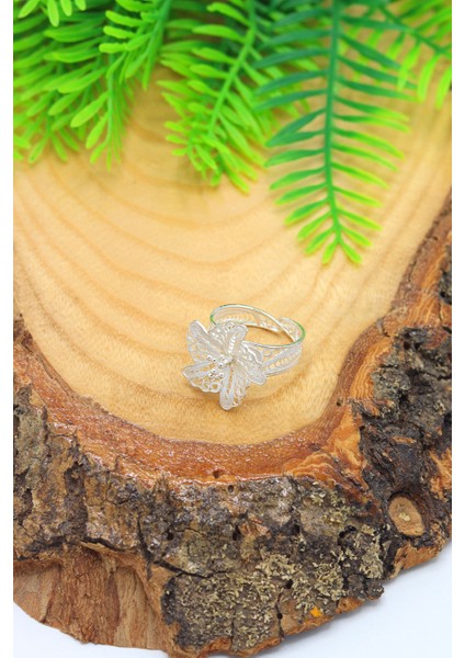 Çiçek Model El Işçiliği 925 Ayar Gümüş Telkari Yüzük 201023012