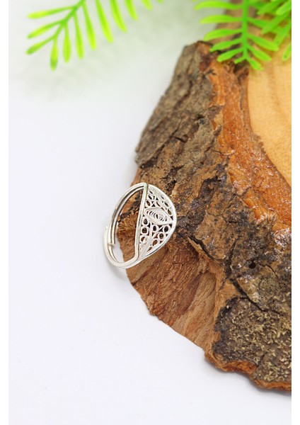 Zarif Model El Işçiliği 925 Ayar Gümüş Telkari Yüzük 201023016