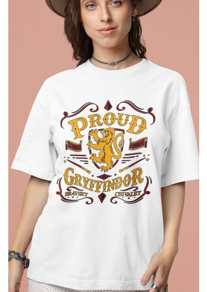 Gryf Potter Baskılı T-Shirt, Unisex Hp Baskılı Tişört