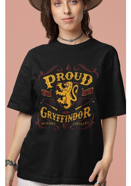 Gryf Potter Baskılı T-Shirt, Unisex Hp Baskılı Tişört