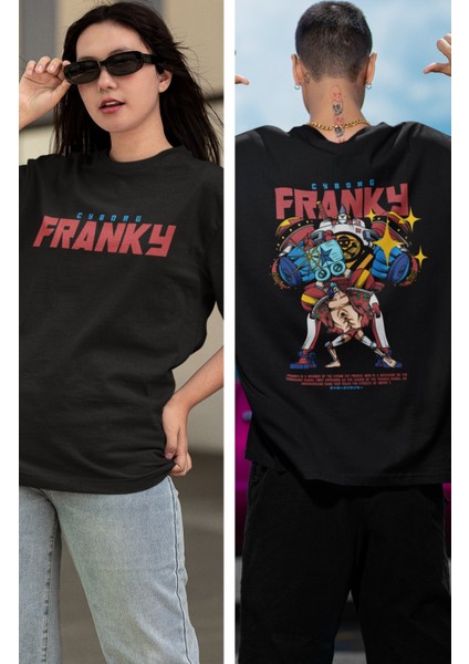 Oversize One Piece Franky Sırt Baskılı T-Shirt, Unisex Anime Baskılı Tişört fiyatları