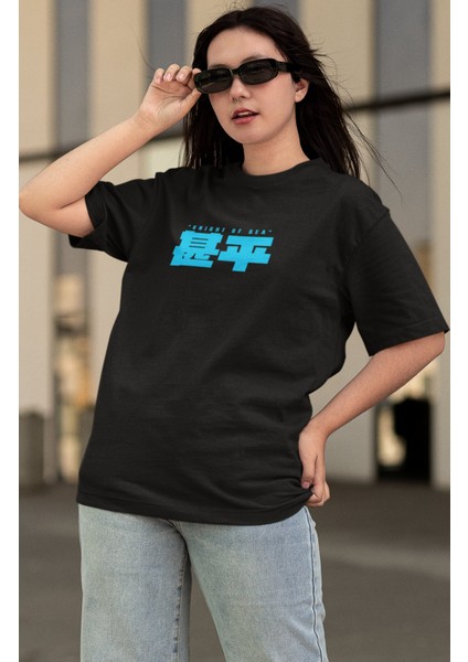 Oversize One Piece Jimbei Sırt Baskılı T-Shirt, Unisex Anime Baskılı Tişört