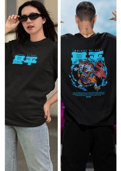 Oversize One Piece Jimbei Sırt Baskılı T-Shirt, Unisex Anime Baskılı Tişört fiyatları