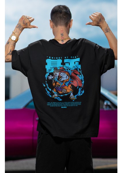 Oversize One Piece Jimbei Sırt Baskılı T-Shirt, Unisex Anime Baskılı Tişört modelleri