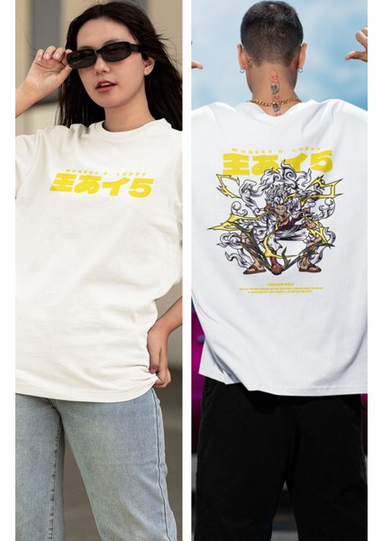 Oversize One Piece Luffy Nika Gear Five Ex2 Sırt Baskılı T-Shirt, Unisex Anime Baskılı Tişört fiyatları