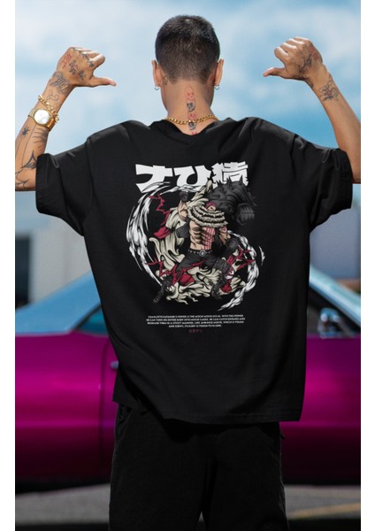 Oversize One Piece Katakuri Sırt Baskılı T-Shirt, Unisex Anime Baskılı Tişört modelleri