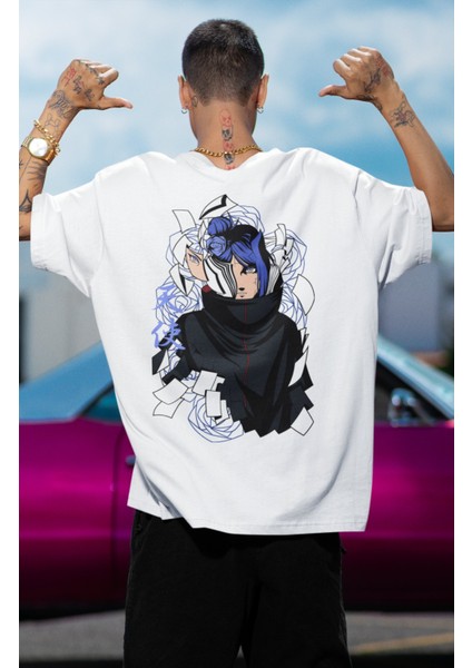 Oversize Naruto Akatsuki Konan Sırt Baskılı T-Shirt, Unisex Anime Baskılı Tişört modelleri