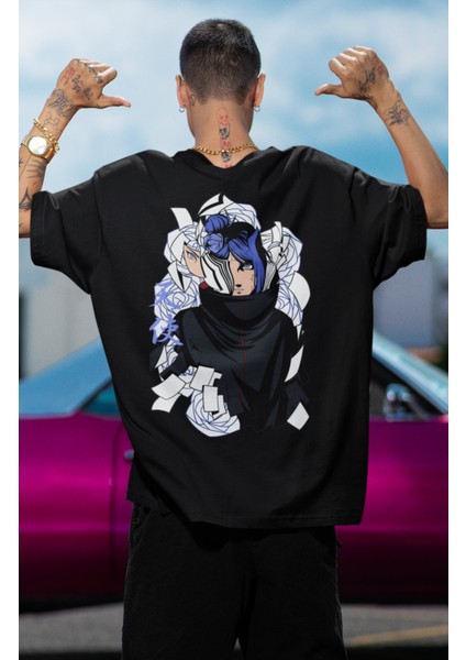 Oversize Naruto Akatsuki Konan Sırt Baskılı T-Shirt, Unisex Anime Baskılı Tişört modelleri