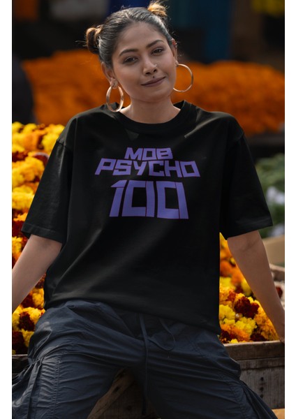 Oversize Mob Psycho 100 Ex2 Sırt Baskılı T-Shirt, Unisex Anime Baskılı Tişört
