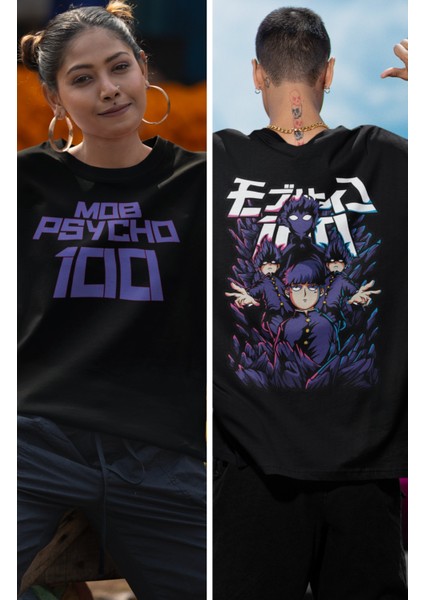 Oversize Mob Psycho 100 Ex2 Sırt Baskılı T-Shirt, Unisex Anime Baskılı Tişört fiyatları