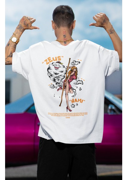 Oversize One Piece Nami Sırt Baskılı T-Shirt, Unisex Anime Baskılı Tişört modelleri