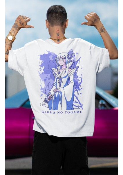 Oversize Bleach Rukia Kuchiki Bankai Sırt Baskılı T-Shirt, Unisex Anime Baskılı Tişört modelleri