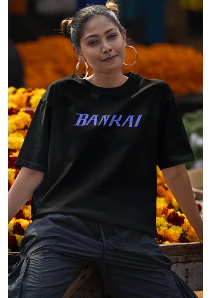 Oversize Bleach Rukia Kuchiki Bankai Sırt Baskılı T-Shirt, Unisex Anime Baskılı Tişört