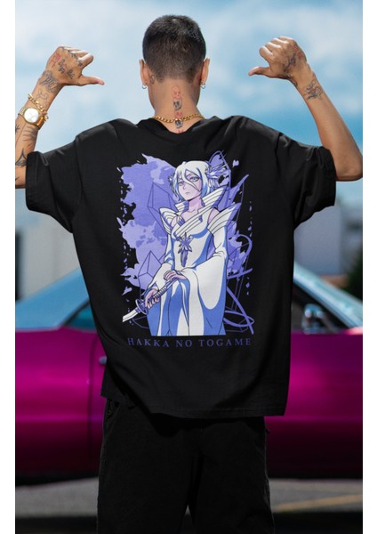 Oversize Bleach Rukia Kuchiki Bankai Sırt Baskılı T-Shirt, Unisex Anime Baskılı Tişört modelleri