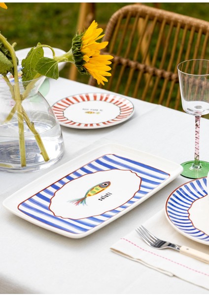 Fish Dikdörtgen Servis 34X25 cm