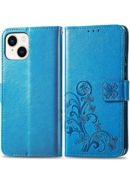 Iphone 15 Için Kılıf Artı Flip Kapak Dört Yapraklı Yonca Deri Kılıf Zarif (Yurt Dışından)