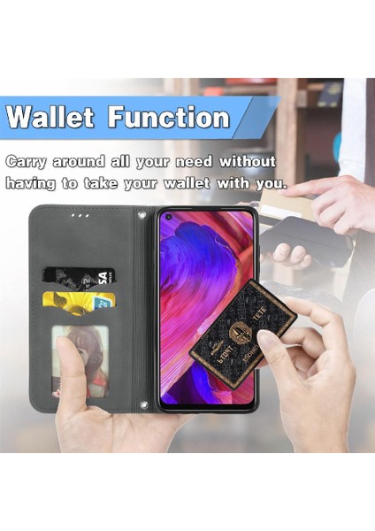 Oppo A54 5g Kordon Deri Çanta Fermuar Cüzdan Basit Iş Için Kılıf (Yurt Dışından)