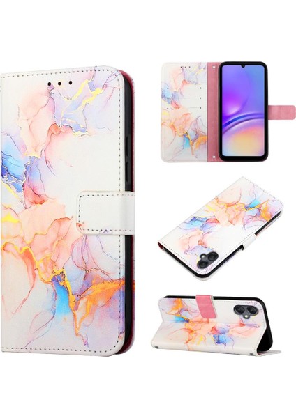 Samsung Galaxy A05 Pu Deri Cüzdan Mermer Desen Kickstand Için Kılıf (Yurt Dışından)