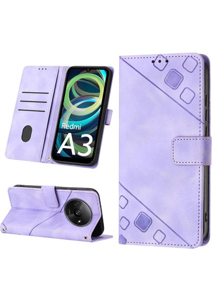 Xiaomi Redmi A3 Için Kılıf Cüzdan Kapak Çevirin Kart Tutucu Manyetik Deri (Yurt Dışından)