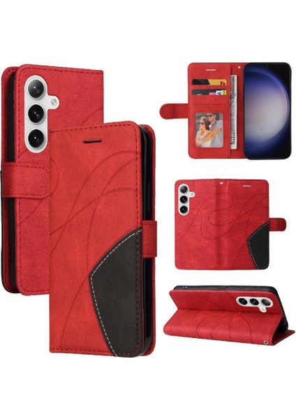 Samsung Galaxy S24 Artı Pu Deri Flip Folio Kılıf Kart Yuvası ile (Yurt Dışından)