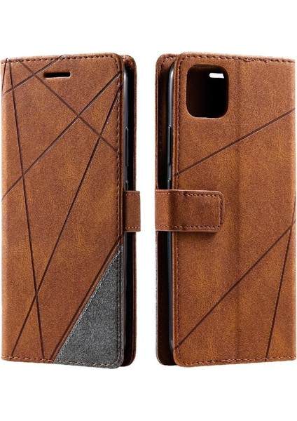 Realme C11 Kart Tutucu Için Kickstand Manyetik Cüzdan Flip Folio Pu (Yurt Dışından)
