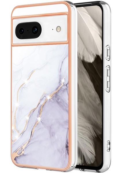 Google Piksel 8 5g Ince Tpu Yumuşak Tampon Mermer Desen Koruma (Yurt Dışından)