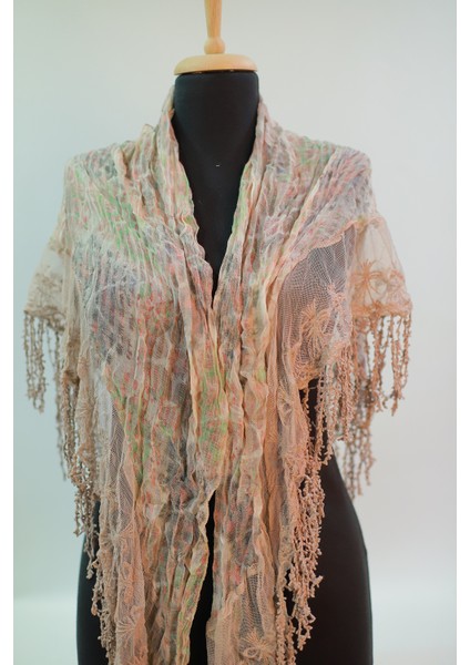 Bej Multi Renk Pamuk - Ipek Şal fırsatları