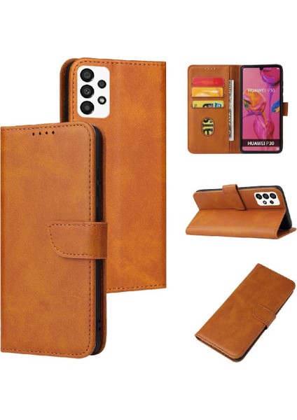 Samsung Galaxy A73 5g Deri Folio Flip Case Manyetik Karbon (Yurt Dışından)