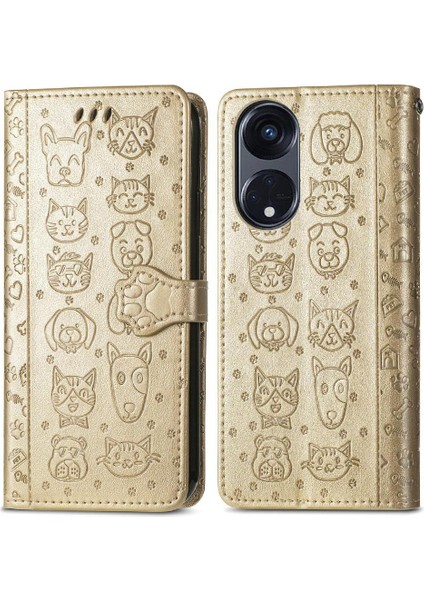 Oppo Oppo 8t 5g Flip Kapak Için Kılıf Karikatür Hayvanlar Kısa Kayış Deri (Yurt Dışından) fiyatları
