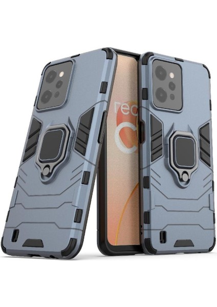 Realme C31 Için Kılıf Kickstand Askeri Damla Koruma 360 &deg; Dönen Halka (Yurt Dışından)