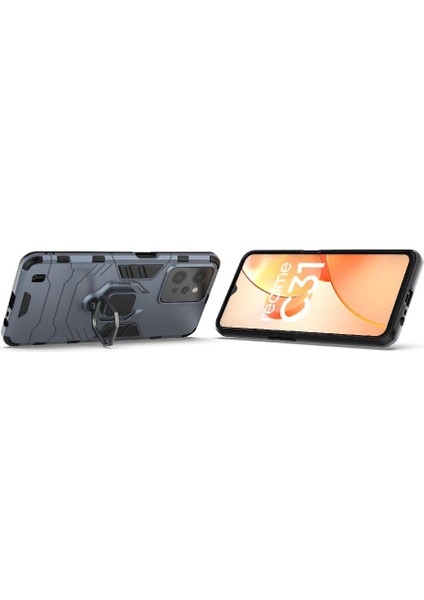Realme C31 Için Kılıf Kickstand Askeri Damla Koruma 360 &deg; Dönen Halka (Yurt Dışından) fiyatları