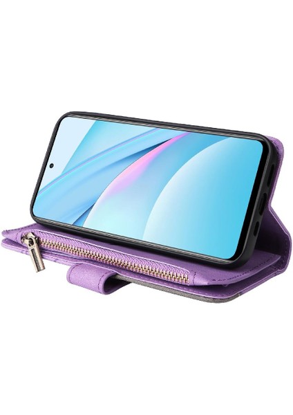 Xiaomi 10T Lite Fermuar Cüzdan Tarzı Kickstand Koruyucu Kılıf (Yurt Dışından)